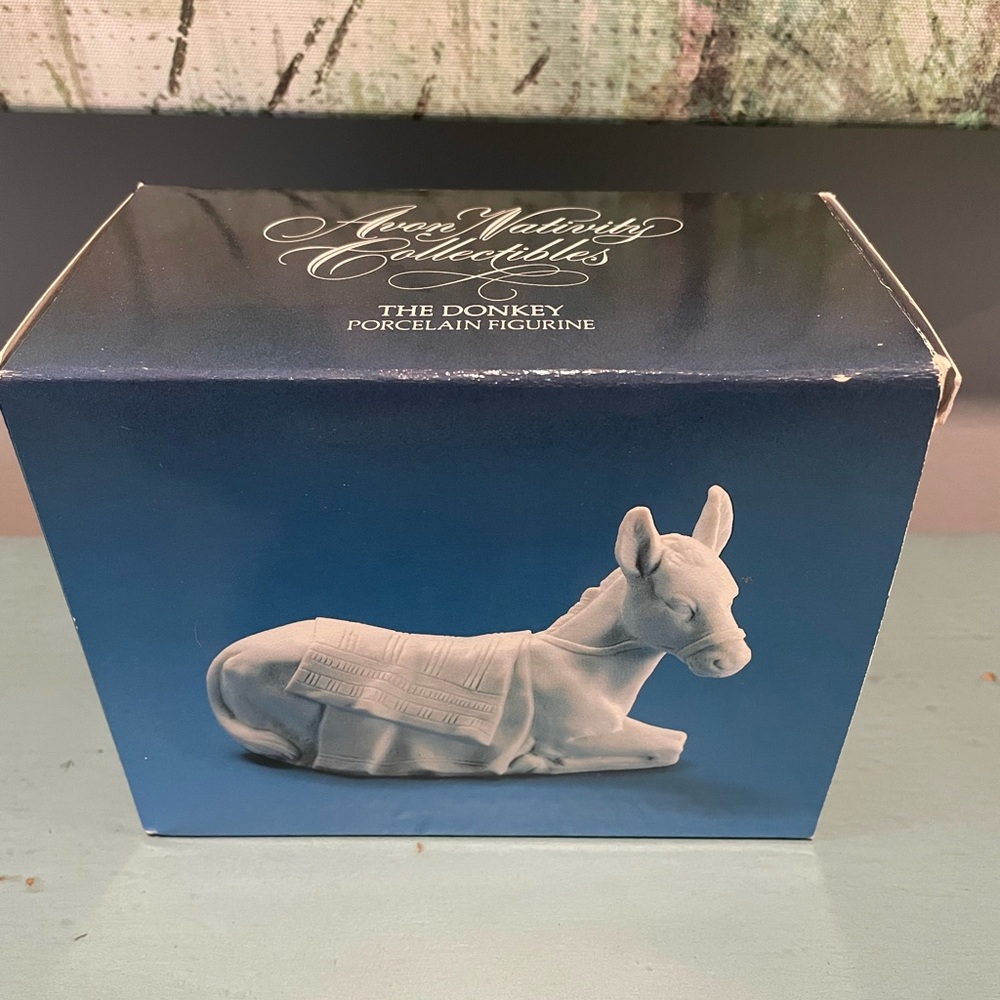 Vintage Avon Porcelain Nativity Collectibles Figurine - The Donkey